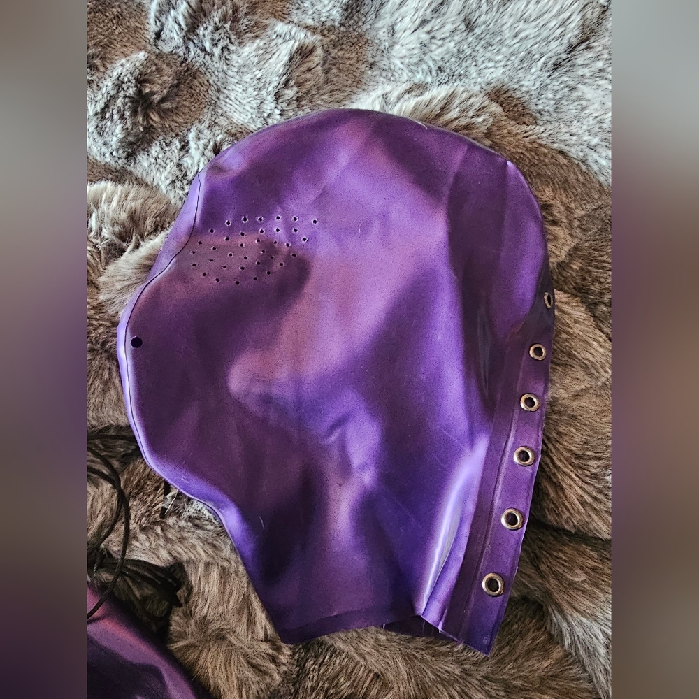 100% Latex Purple Hood